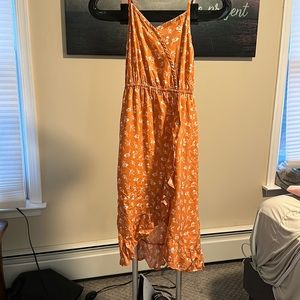 Sunset west, Rhema, FAUX wrap maxi dress, orange size medium